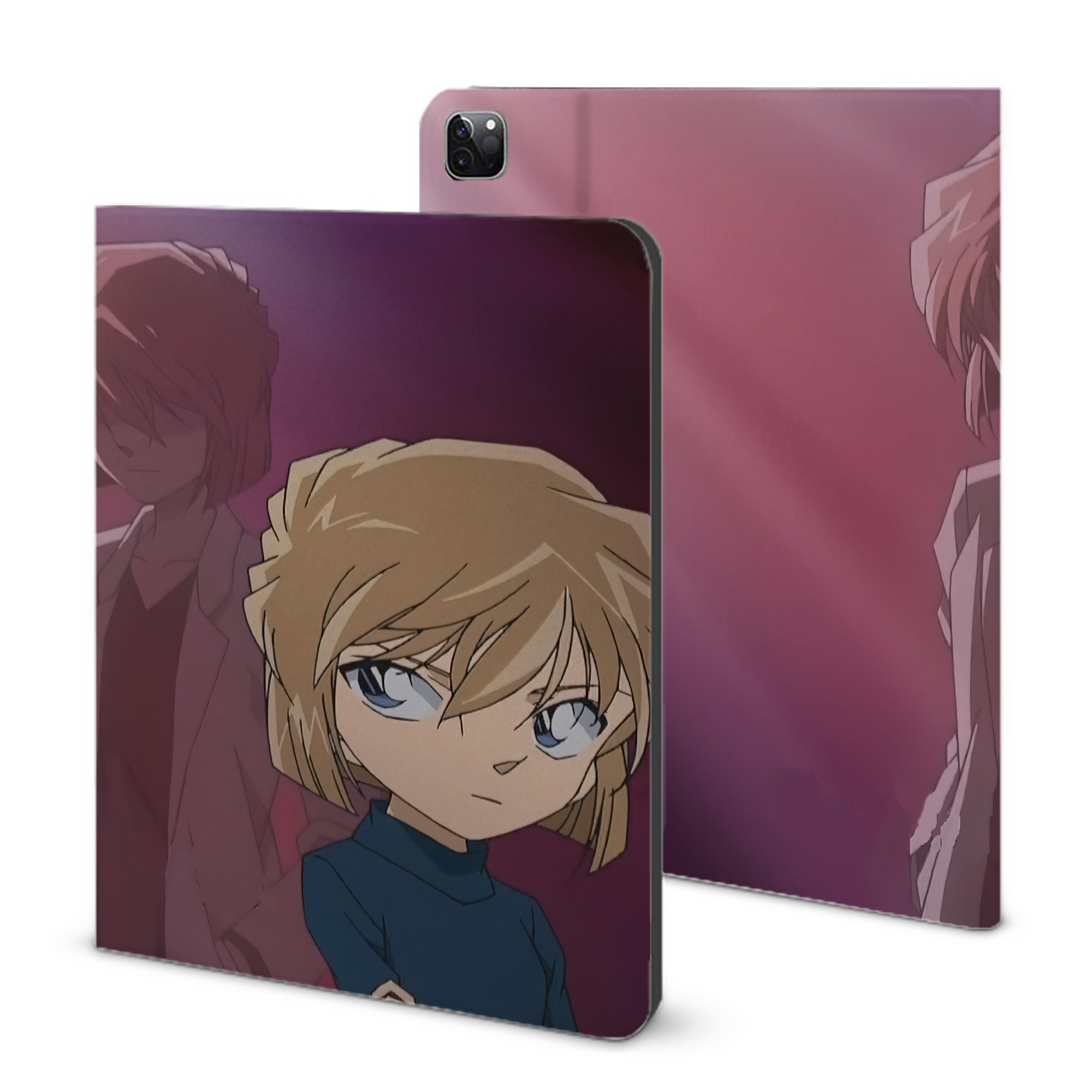 （画像用） 名探偵コナン Detective Conan IPad ケース ブック型 PUレザー TPU 耐衝撃 軽量 薄型 ペン収納なし 全面保護 IPad 各モデル対応